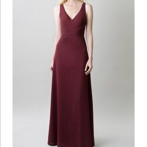 Jenny Yoo bridesmaid dress, Delaney, burgundy